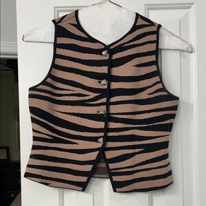 Zebra Print Sleeveless Vest